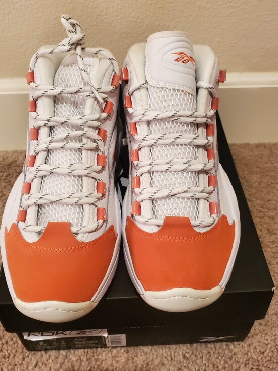 DS NIB Reebok Question Mid Orange Toe 2023 HR1049 mens sz 8 main image 6